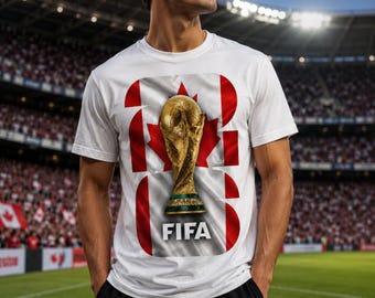 World Cup Trophy Canada T-Shirt | Soccer Canada Flag Design
