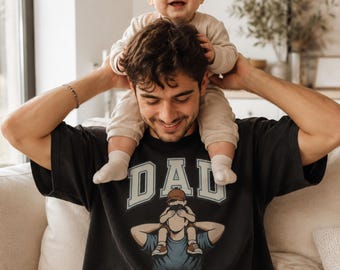 Dad Est 2024 Shirt, Minimalist Fatherhood Tee, Trendy Varsity Dad Gift