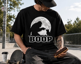 Bigfoot Boop shirt | Sasquatch Moon T-Shirt