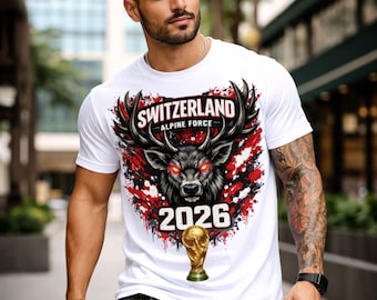 Camiseta de fútbol Switzerland Alpine Force: Camiseta gráfica para aficionados del Mundial 2026