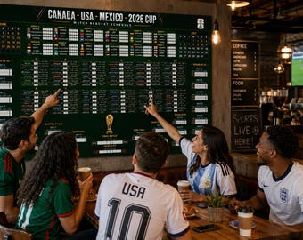 2026 World Cup Schedule Poster Matte Horizontal Poster | USA Canada Mexico Tournament Bracket