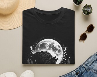Sleeping Wolf Moon T-Shirt | Forest Night Silhouette