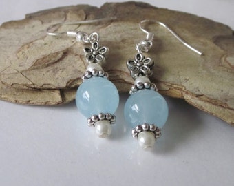 Aquamarine Earrings, Light Blue Gemstone, March Birthstone, Blue Wedding, Bridesmaid Gift, Spring Wedding Jewelry