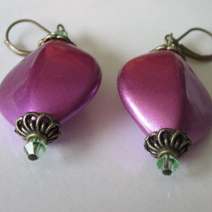 Modern Spring Earrings, Lavender Purple Beaded Dangle Earrings, Modern Minimalist Jewelry, Purple Easter Earrings image 4