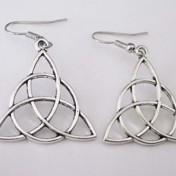 Triquetra Earrings Silver Celtic Dangle Earrings Trinity Earrings Triquetra Irish Trinity Symbol