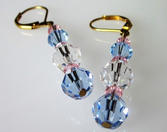 Minimalist Simple Drop, Swarovski Crystal Dangle, Gift for Wife, Girlfriend