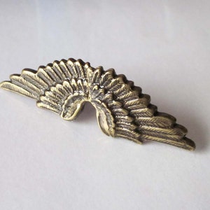 Mens Earrings, Wing Earrings, Angel Wing Stud, Antiqued Gold, Brass Metal, Post Earrings, Unisex Jewelry, Small Wings image 3
