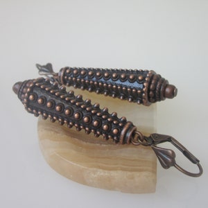 Antiqued Copper Modern Earrings, Warrior Jewelry, Spiked Cone Statement Earrings, Minimalist Earrings, Minimalist Jewelry