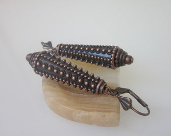 Antiqued Copper Modern Earrings, Warrior Jewelry, Spiked Cone Statement Earrings, Minimalist Earrings, Minimalist Jewelry