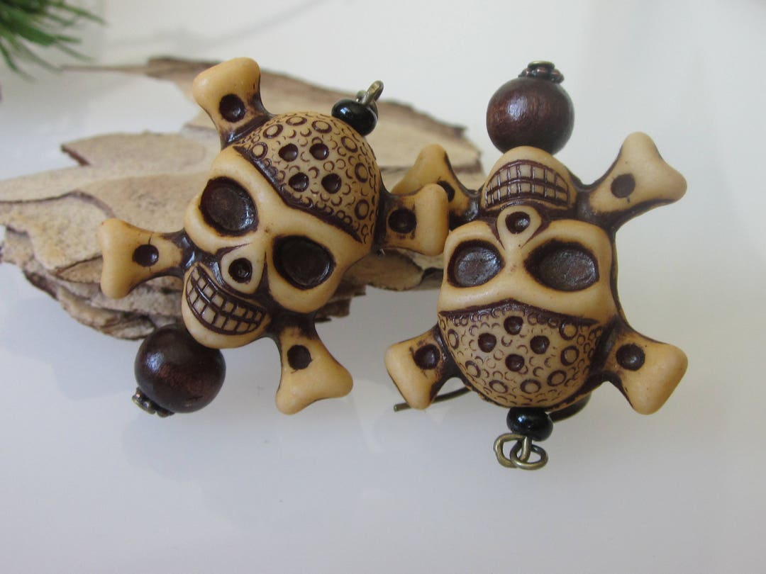 NEWEI Acrylic Halloween Pirate Skull Earrings – Drop Dangle Fashion Jewelry For Women & Girls - View #5