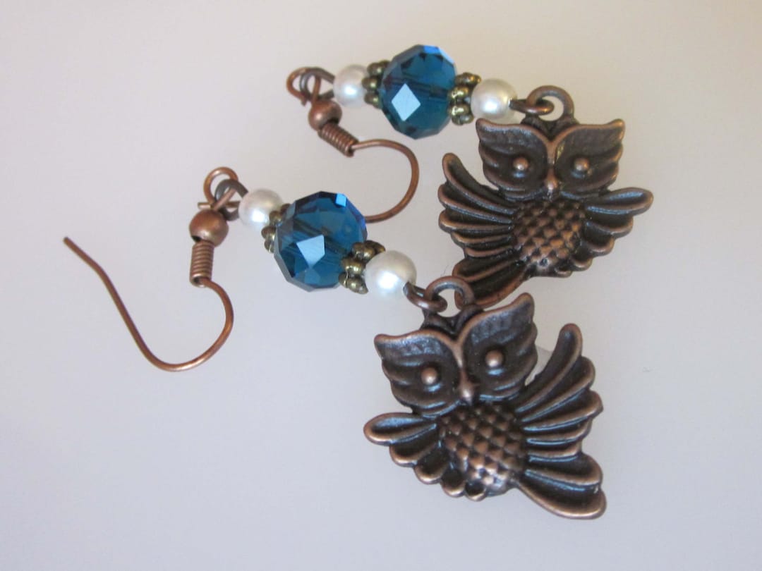 Pendientes De Búho En Plata Tibetana Con Ganchos De Plata Esterlina 925 - Nuevos, Hechos A Mano, UK