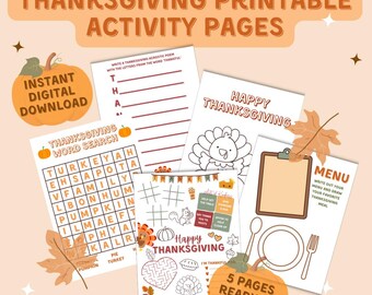 Printable Thanksgiving Activity Pages
