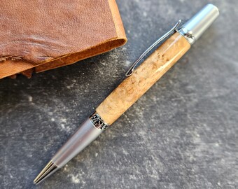 Maple Burl Wallstreet II Model Pen, Handturned Pen, Sunset Turnings