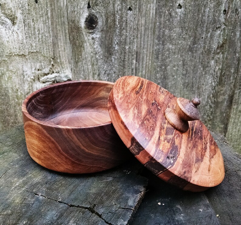 Wood Box with Lid Hand Turned Lidded Wooden Box Ambrosia Etsy