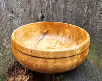 Wood Bowl, Reclaimed Maple Wood Wooden Bowl, Rustic Farmhouse Home Decor, Hand Turned Maple Wood Bowl, Sunset Turnings