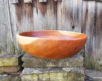 Wood Bowl, Reclaimed Cherry Wood Wooden Bowl, Rustic Farmhouse Home Decor, Hand Turned Cherry Wood Bowl, Sunset Turnings