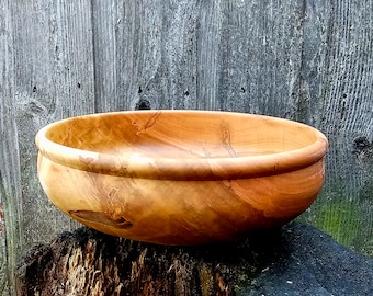 Wood Bowl, Reclaimed Ambrosia Maple Wood Wooden Bowl, Rustic Farmhouse Home Decor, Hand Turned Maple Wood Bowl, Sunset Turnings