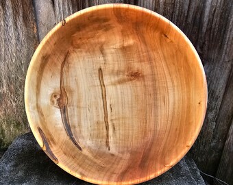 Wood Bowl, Reclaimed Ambrosia Maple Wood Wooden Bowl, Rustic Farmhouse Home Decor, Hand Turned Maple Wood Bowl, Sunset Turnings