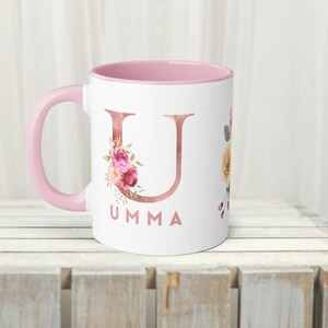 Umma Mug | Korean Mom Coffee Mug | Omma Mug for New Mom | Mother&#39;s Day | Mom Gift | Floral Tea Cup
