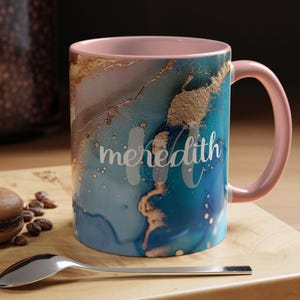 Personalized Marble Mug: Custom Name Coffee Tea Cup (11 oz)