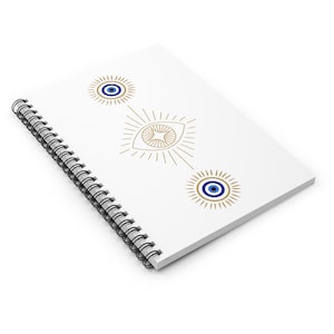Evil Eye Notebook | Journal | Spiral Notebook | Ruled Line | Planner
