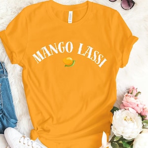 Mango Lassi T-Shirt | Mango Lover | Desi Girl | Indian | Sri Lankan | Mango Shake | Foodie Shirt | Bella+Canvas Tee | Gold T-Shirt