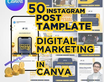 起業家向けのカスタマイズ可能な Instagram マーケティング テンプレート - 編集可能な Canva ソーシャル メディア投稿、デジタル マーケティング投稿テンプレート