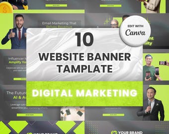 Editable Website Banner Templates: Modern Canva Designs (Digital Download)
