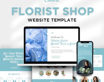 Elegant Florist Website Template: Canva Web Landing Page (Digital Download)