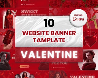 Valentine's Day Website Banner Template: DIY Canva Web Banner
