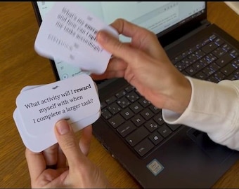 24 cartes de productivité - Téléchargement numérique pour la concentration, l'énergie et l'équilibre | Cartes journal imprimables | Outil de planification consciente