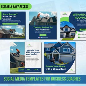 Best Seller Social Media for Roofing Businesses Template | Roofing Business Marketing | Digital Template | Business Growth | Canva Editable