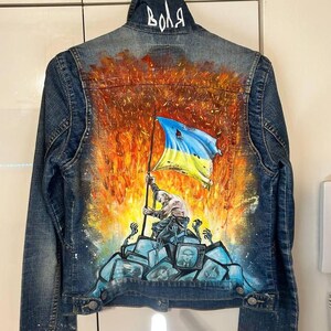 Chaqueta pintada a mano hecha a pedido: chaqueta vaquera pintada, ropa personalizada única para cualquier idea, chaqueta vaquera personalizada para hombres o mujeres.