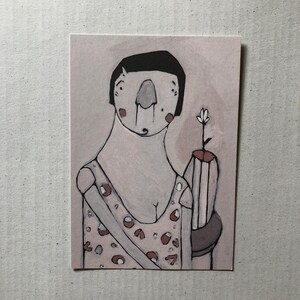 Postkarte — Mutter mit Vase