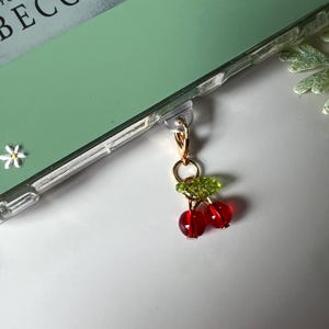 Cherry Dust Plug Charm: Phone & Ereader Accessory