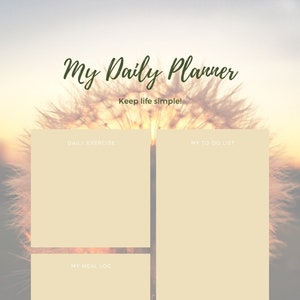 Dandelion Planner Pages, Undated, Journal Pages