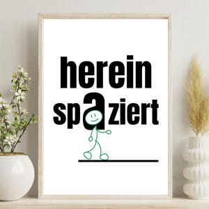 entra em letras para pôsteres, telas, cartões etc. | máx. DIN A3 / 30 x 40 cm | Decoração | Bem vindo | dizendo | preto e branco e verde
