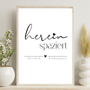 passeggiate in scritte per poster, tele, cartoline, ecc. | massimo DIN A3 / 30 x 40 cm | Decorazione | Benvenuto | dicendo | bianco e nero