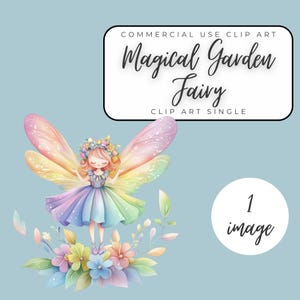 Magische Gartenfee Clip Art - Süße Aquarell Feen - Verzauberte Kinderzimmer Kunst - Digital Download für Bastelarbeiten - zauberhaftes Blumen Dekor