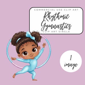 Rhythmic Gymnastics Clipart PNG - Artistic Hoop Digital Download - Elegant Tumbling Sports Graphic - Kids Gymnastics Art - Instant Use
