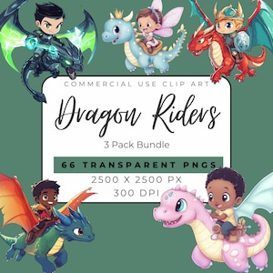 Dragon Rider PNG - Pakiet Fantasy - Projekt koszulki Bookish - Pobieranie cyfrowe - Scrapbooking - Prowadzenie dziennika i rękodzieło - Urocza sztuka ścienna