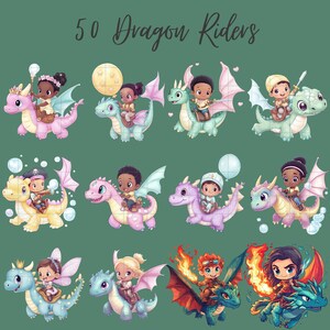 Dragon Riders Clipart Bundle PNG - Futuristic Heroic Playful Fantasy ...