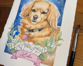 Custom Pet Portrait - Watercolor Original Painting