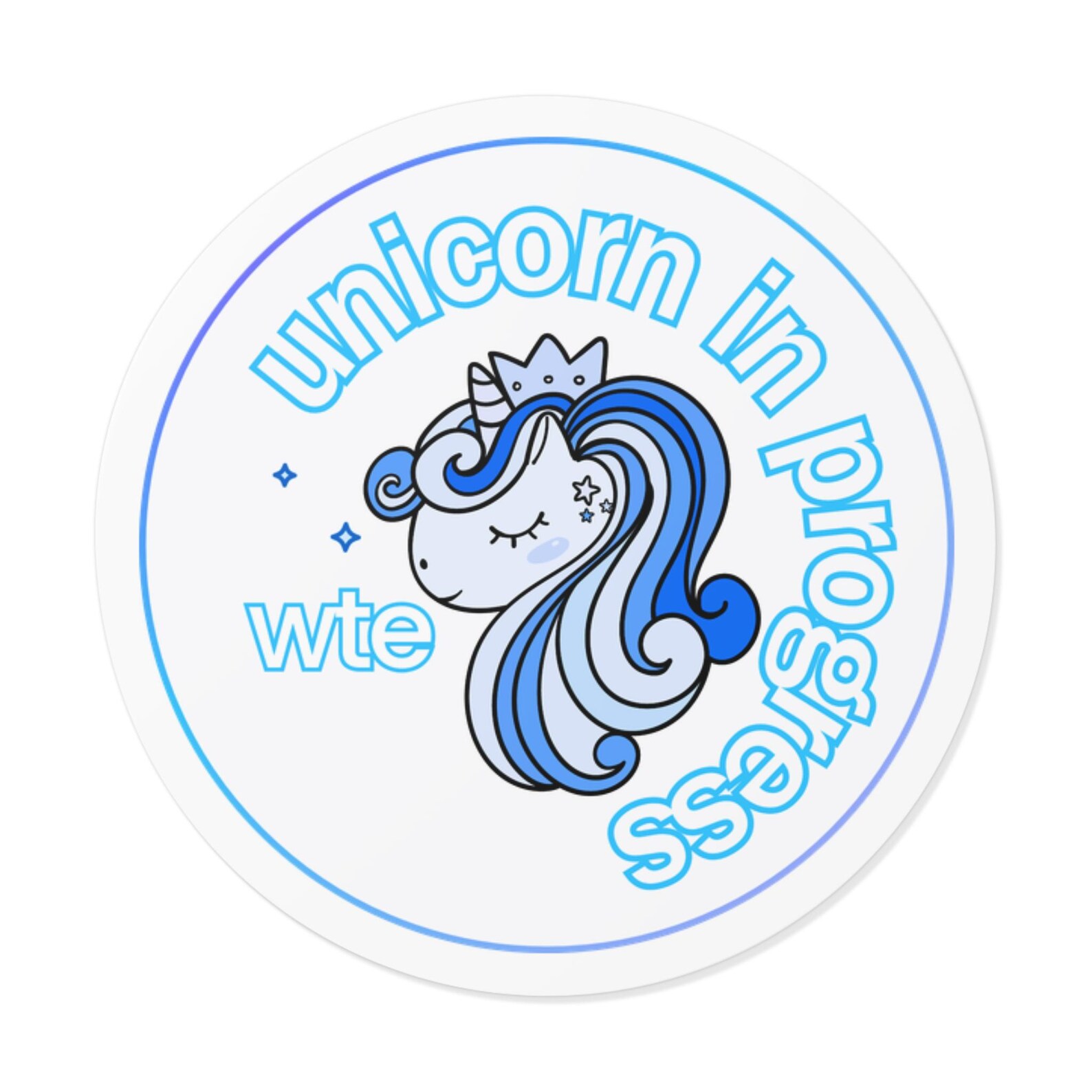 Unicorn in Progress Round Vinyl Sticker | Tech Entrepreneur Sticker - Etsy
