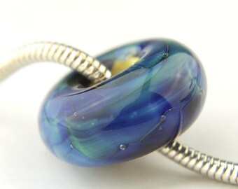 Lampwork Glass Beads, BHB Charm Bracelet European Iridescent Big Hole Bead