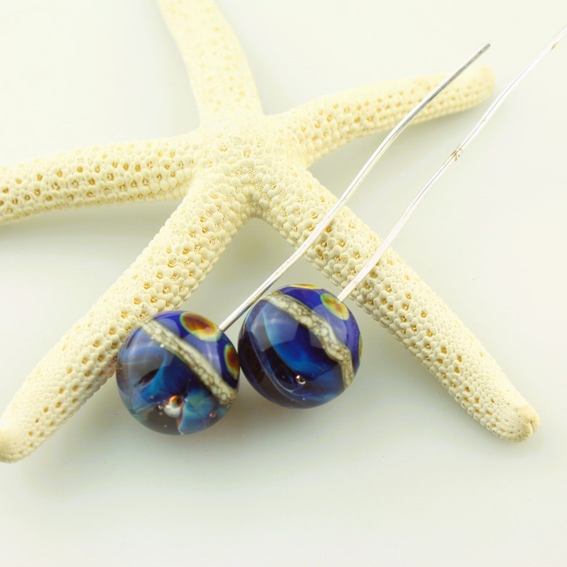 Lampwork Beads, Glass Head Pins on Fine Silver Wire image 3