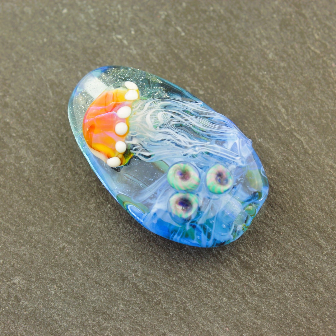 Lampwork Glass Focal Bead Ocean Beach, Jellyfish - Etsy