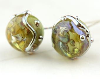 Lampwork Beads, Glass Head Pins, Silver Tone Kanthal Wire