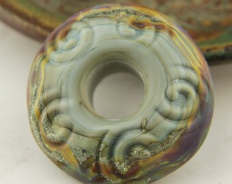 Lampwork Glass Beads, Donut with Large Hole
