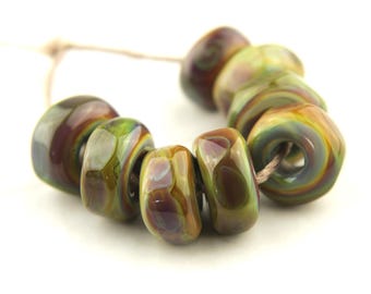 Handmade Beads, Lampwork Glass Set of 8